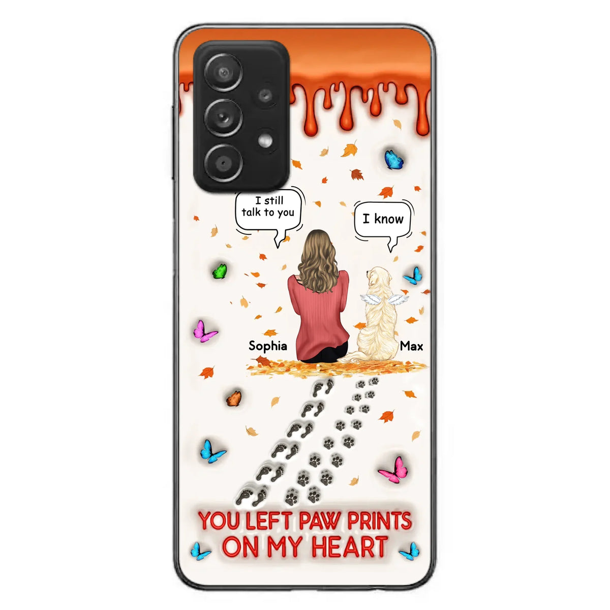 Custom Personalized Memorial Dog Phone Case - Memorial Gift Idea For Pet Lover - Case For iPhone/ Samsung - You Left Paw Prints On My Heart