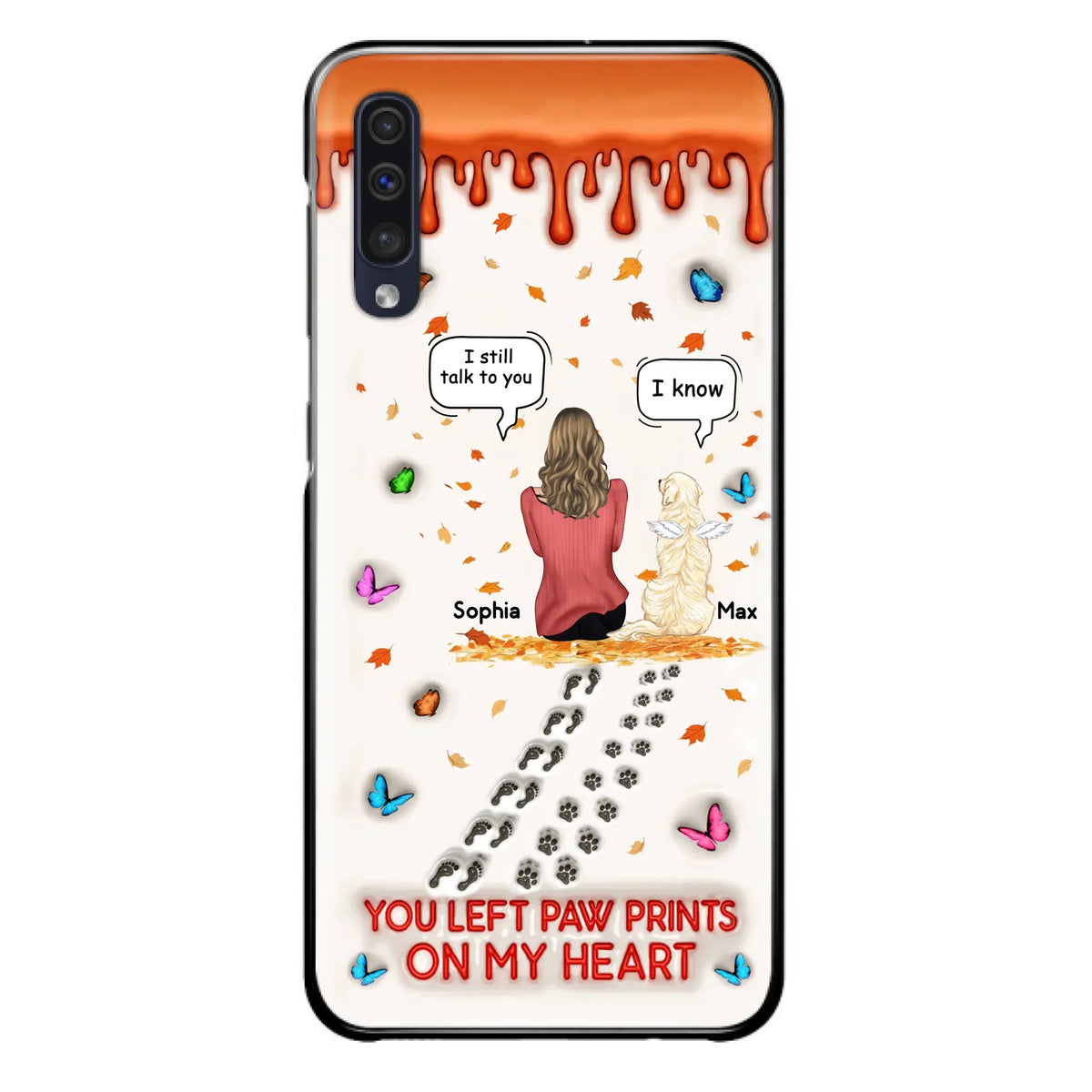 Custom Personalized Memorial Dog Phone Case - Memorial Gift Idea For Pet Lover - Case For iPhone/ Samsung - You Left Paw Prints On My Heart