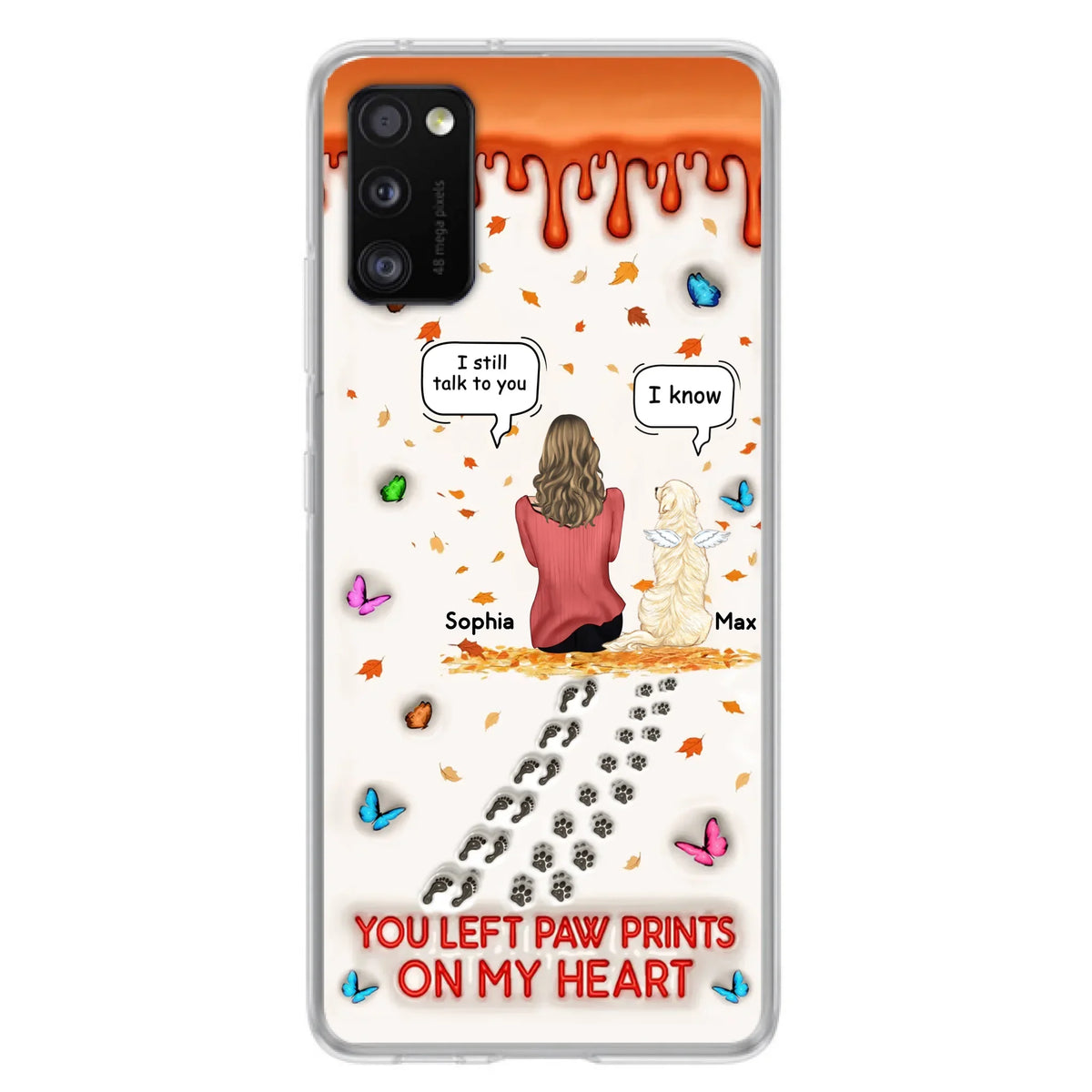 Custom Personalized Memorial Dog Phone Case - Memorial Gift Idea For Pet Lover - Case For iPhone/ Samsung - You Left Paw Prints On My Heart