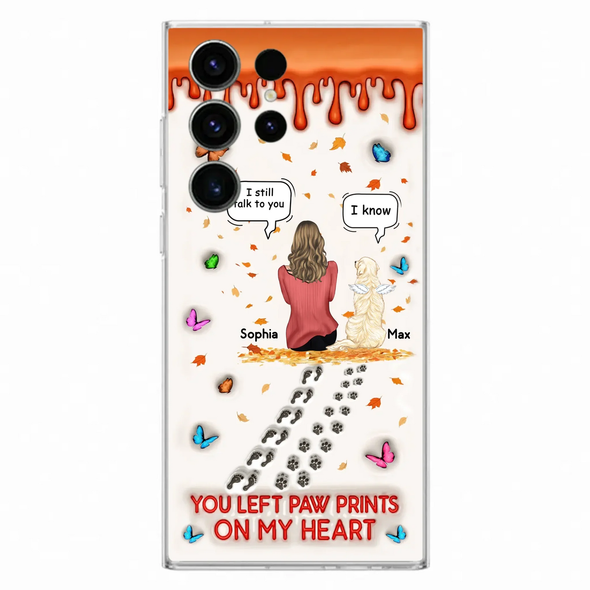 Custom Personalized Memorial Dog Phone Case - Memorial Gift Idea For Pet Lover - Case For iPhone/ Samsung - You Left Paw Prints On My Heart