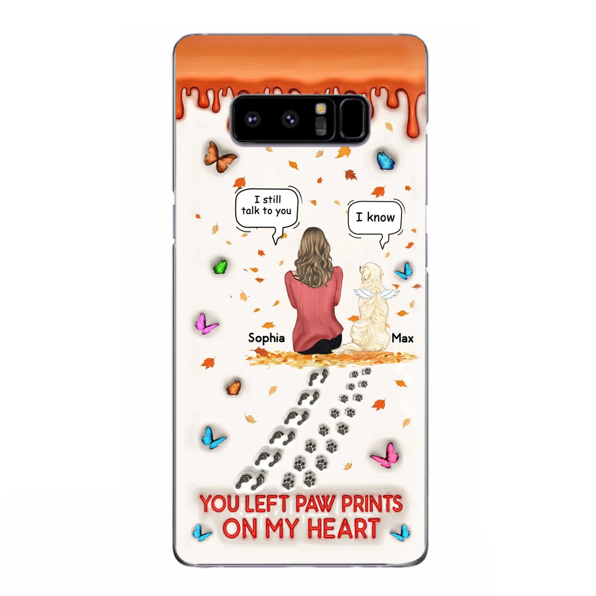 Custom Personalized Memorial Dog Phone Case - Memorial Gift Idea For Pet Lover - Case For iPhone/ Samsung - You Left Paw Prints On My Heart
