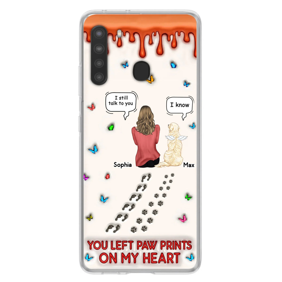 Custom Personalized Memorial Dog Phone Case - Memorial Gift Idea For Pet Owner - Case For iPhone/ Samsung - You Left Paw Prints On My Heart