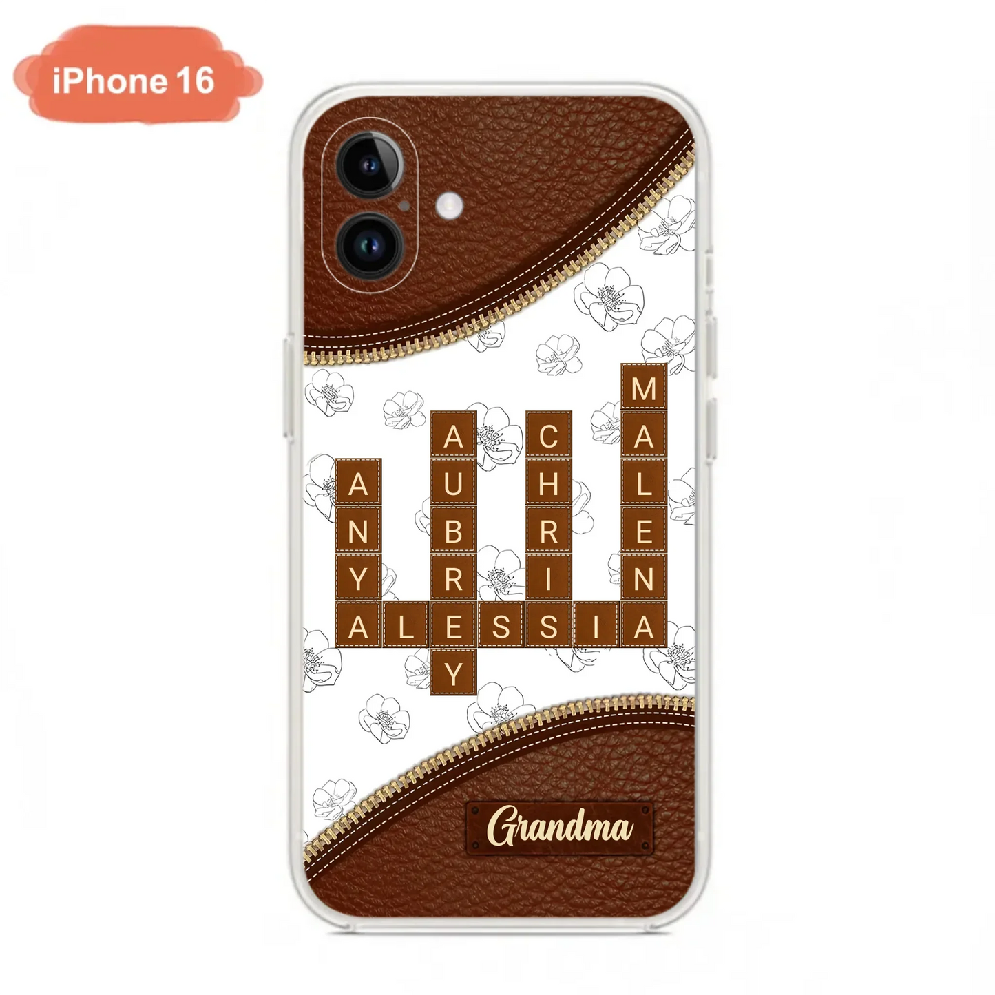 Custom Personalized Grandma Crossword iPhone/ Samsung Case - Gift Idea For Christmas/ Grandma
