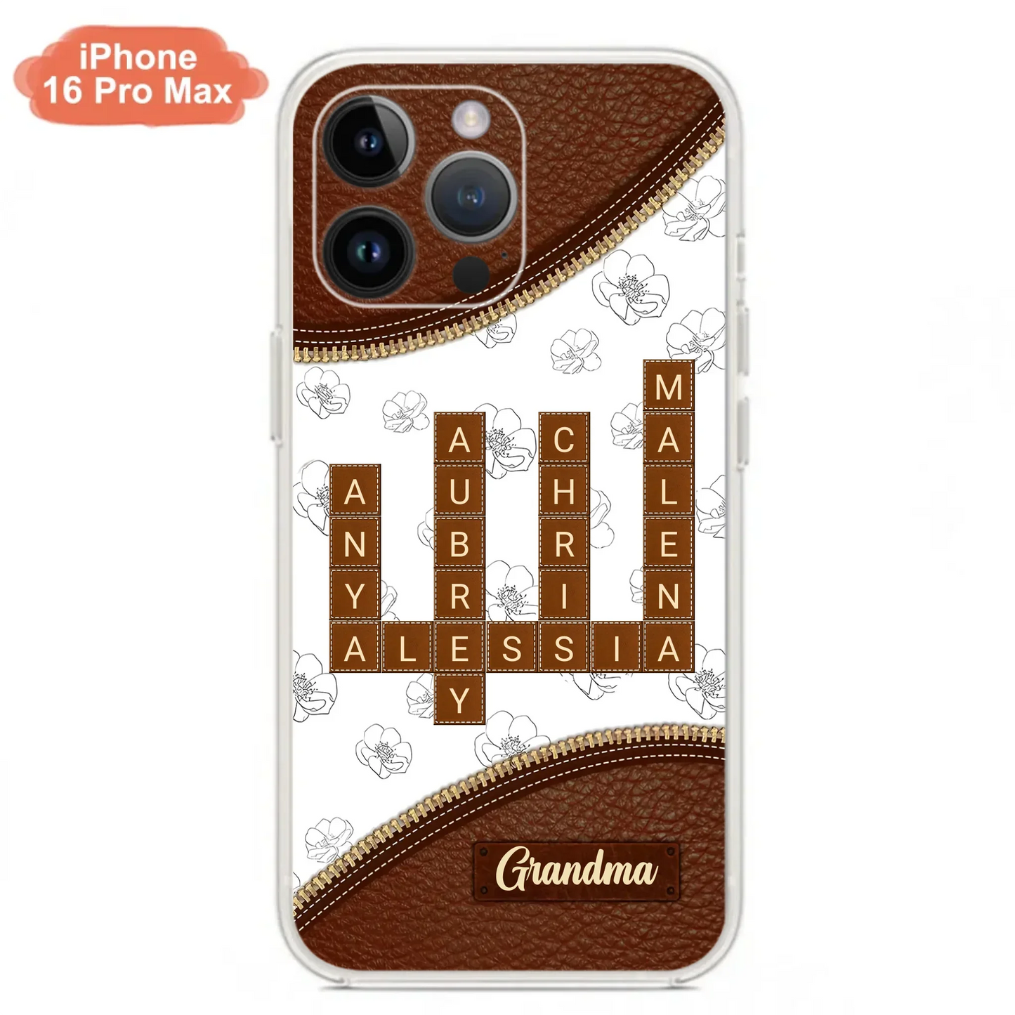 Custom Personalized Grandma Crossword iPhone/ Samsung Case - Gift Idea For Christmas/ Grandma