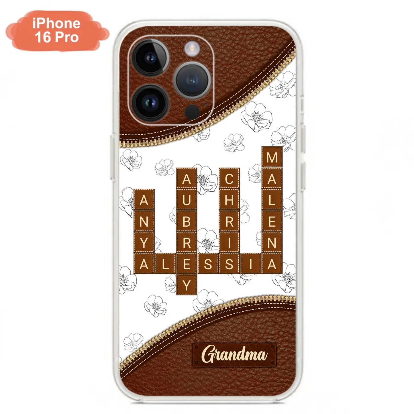 Custom Personalized Grandma Crossword iPhone/ Samsung Case - Gift Idea For Christmas/ Grandma