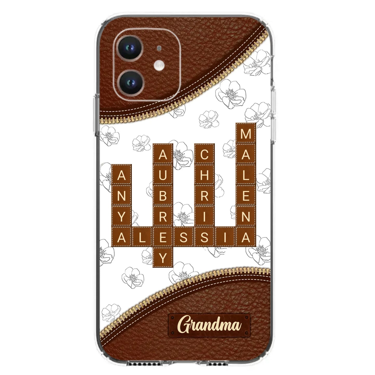 Custom Personalized Grandma Crossword iPhone/ Samsung Case - Gift Idea For Christmas/ Grandma
