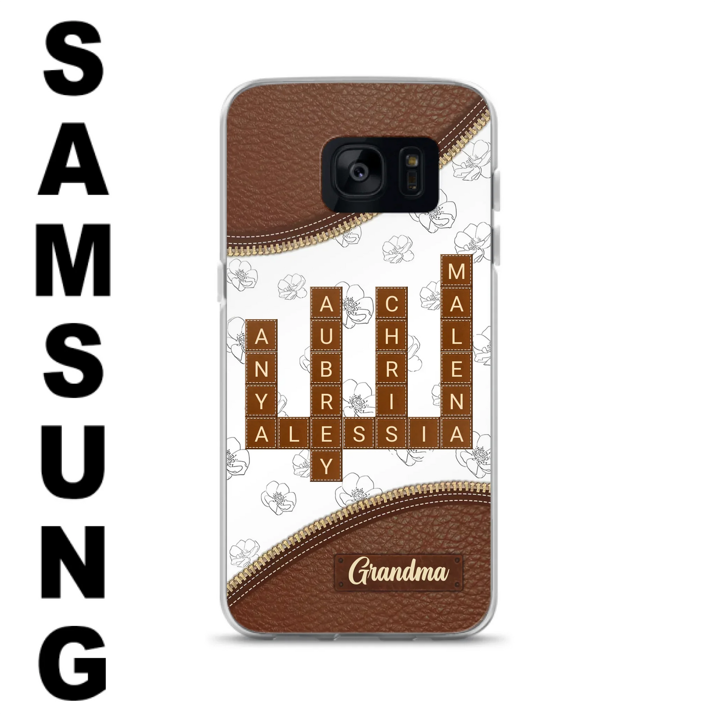 Custom Personalized Grandma Crossword iPhone/ Samsung Case - Gift Idea For Christmas/ Grandma