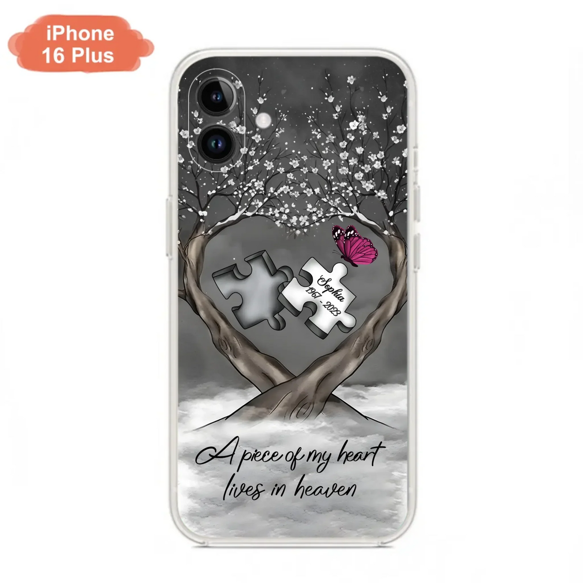 Custom Personalized Memorial Phone Case - Memorial Gift Idea For Family Member - Case For iPhone/ Samsung - A Piece Of My Heart Lives In Heaven
