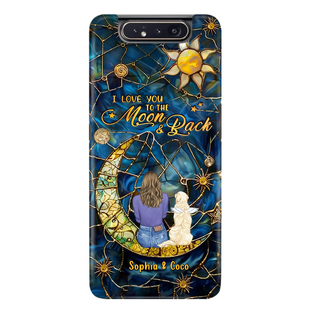 Custom Personalized Memorial Pet Phone Case - Memorial Gift Idea For Pet Lover - Case For iPhone/ Samsung - I Love You To The Moon & Back