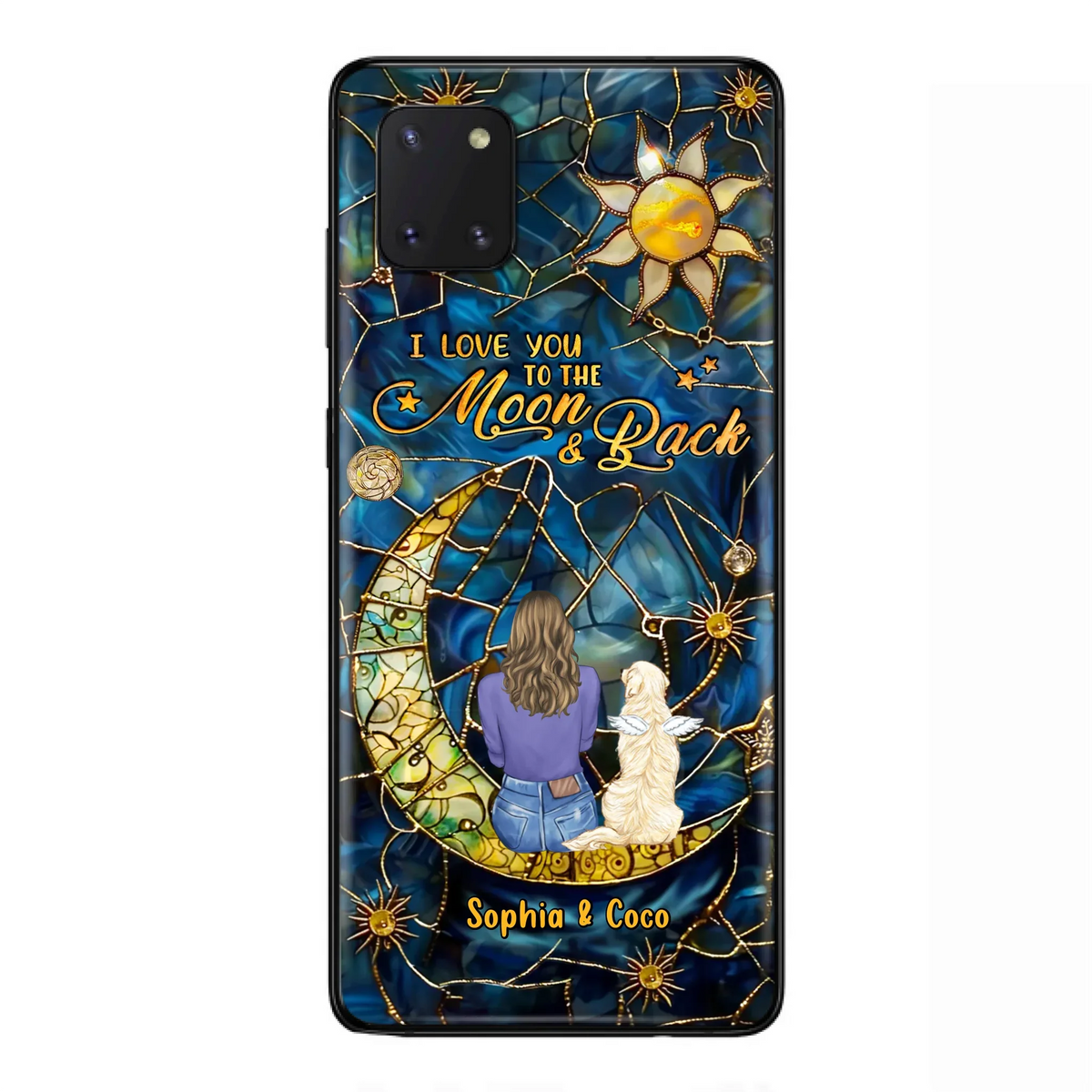 Custom Personalized Memorial Pet Phone Case - Memorial Gift Idea For Pet Lover - Case For iPhone/ Samsung - I Love You To The Moon & Back