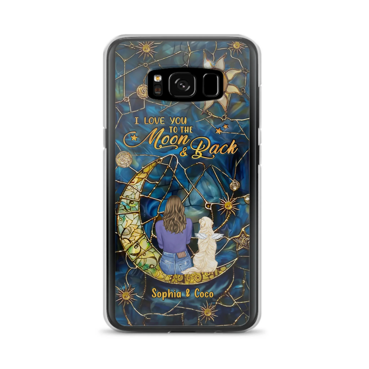 Custom Personalized Memorial Pet Phone Case - Memorial Gift Idea For Pet Lover - Case For iPhone/ Samsung - I Love You To The Moon & Back