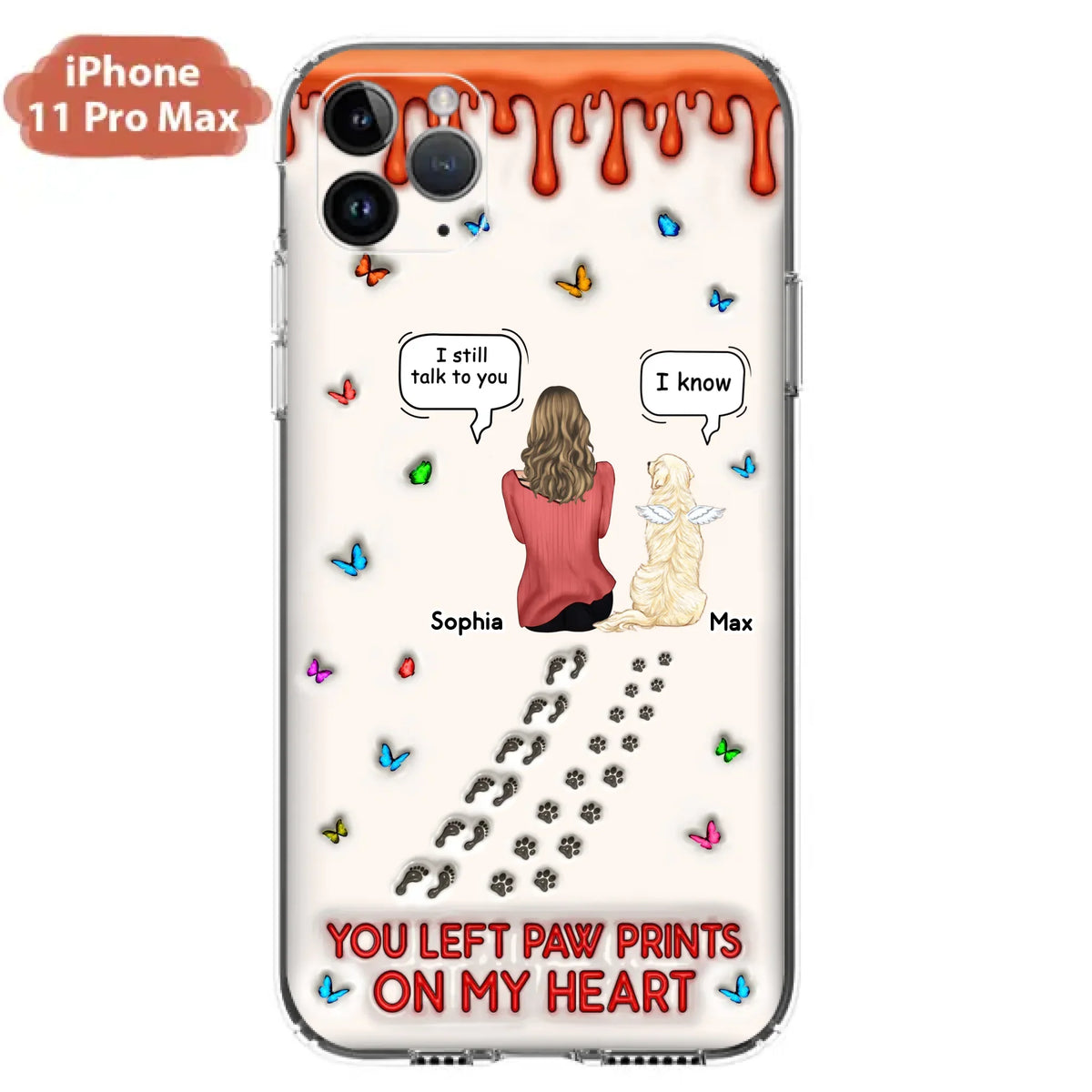 Custom Personalized Memorial Pet Phone Case - Memorial Gift Idea For Pet Owner - Case For iPhone/ Samsung - You Left Paw Prints On My Heart