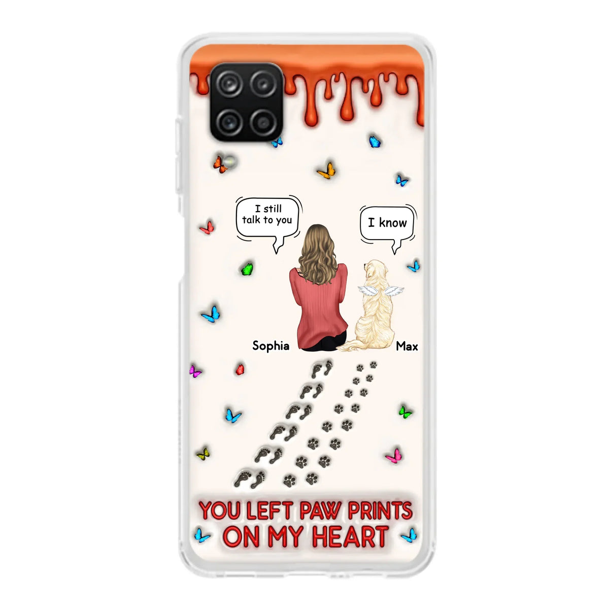 Custom Personalized Memorial Pet Phone Case - Memorial Gift Idea For Pet Owner - Case For iPhone/ Samsung - You Left Paw Prints On My Heart