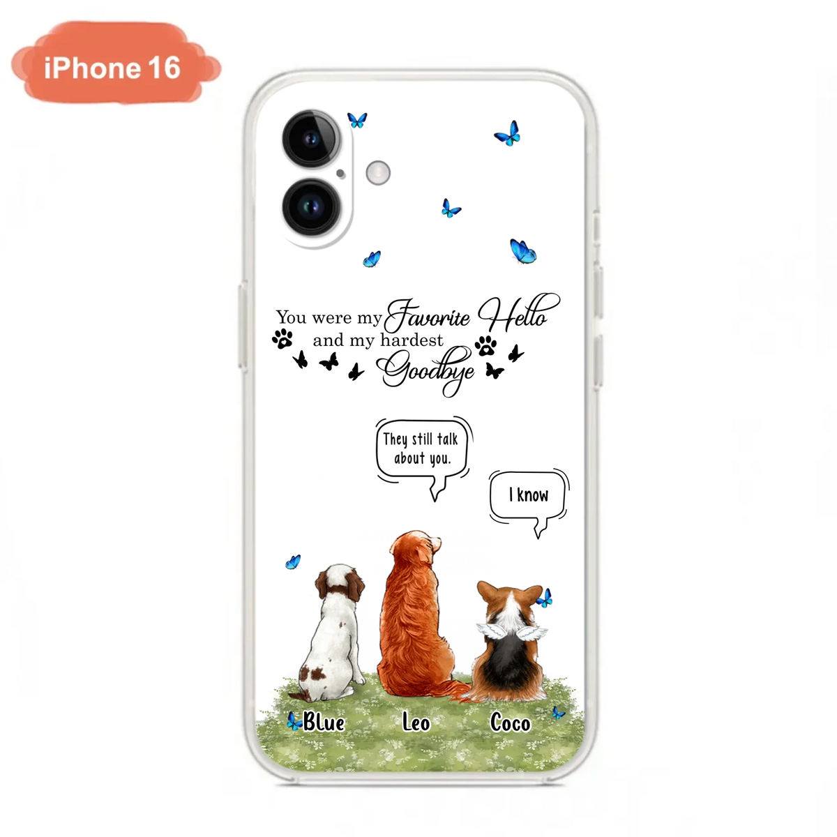 Custom Personalized Pet Phone Case - Memorial Gift Idea For Dog/ Cat Lover - You Were My Favorite Hello - Case For iPhone/Samsung
