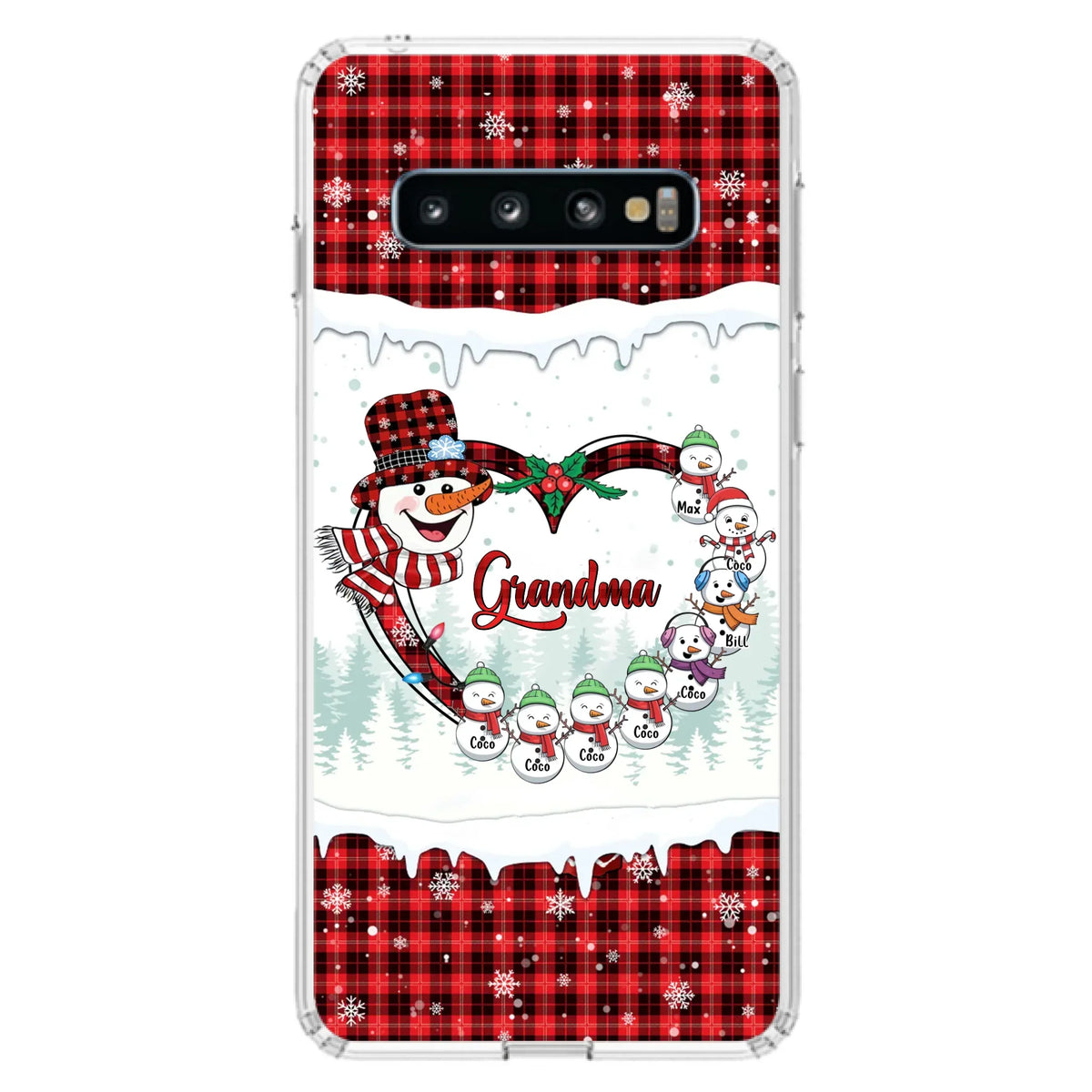 Custom Personalized Christmas Grandma Children Phone Case - Gift For Grandma/ Mom - Upto 8 Kids - Case For iPhone/ Samsung