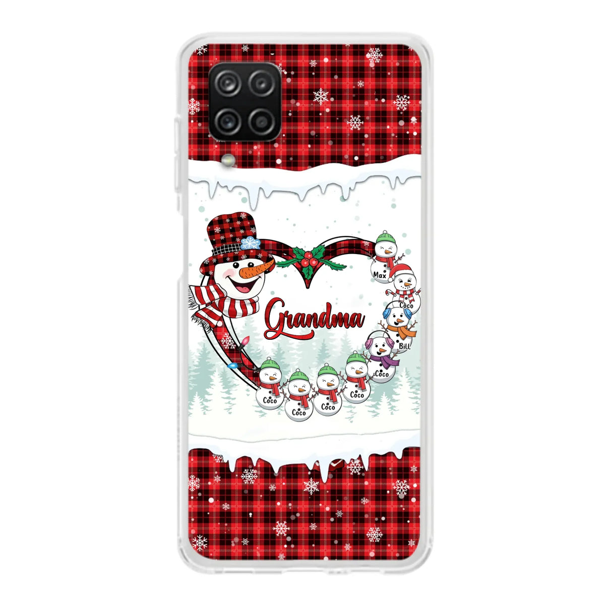 Custom Personalized Christmas Grandma Children Phone Case - Gift For Grandma/ Mom - Upto 8 Kids - Case For iPhone/ Samsung