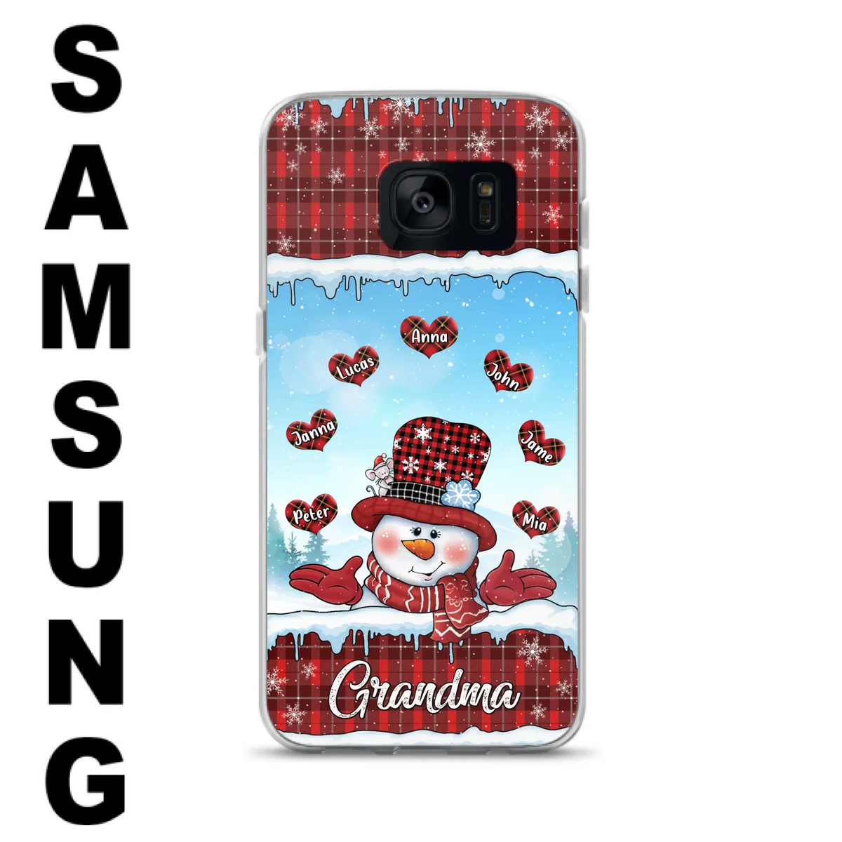 Custom Personalized Grandma Children Phone Case - Christmas Gift For Grandma/ Mom - Upto 7 Kids - Case For iPhone/ Samsung