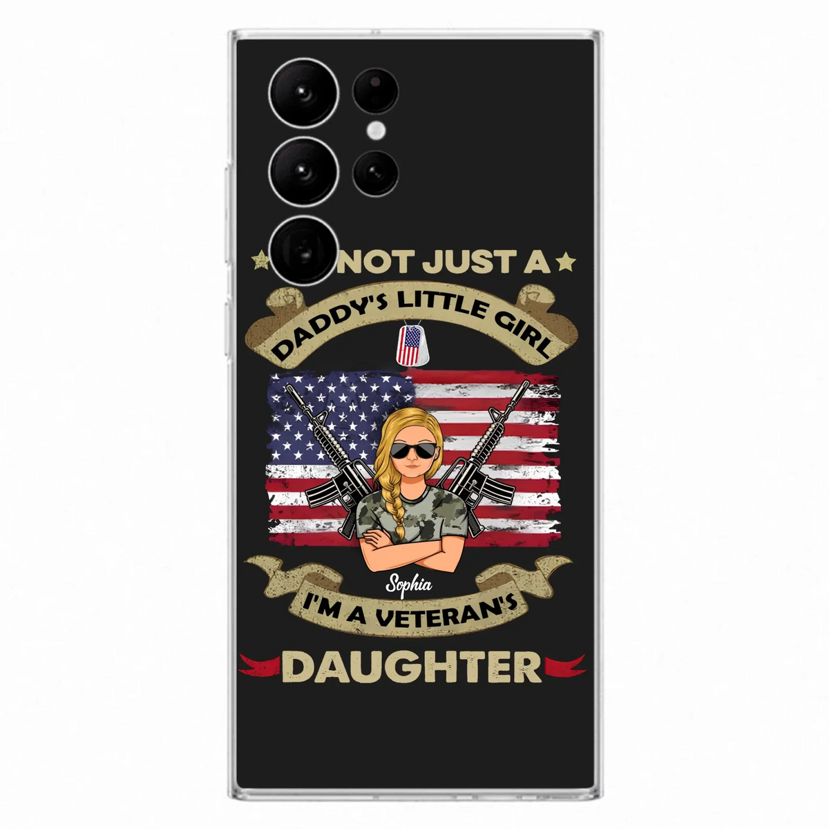 Custom Personalized Veteran's Daughter Phone Case - Gift Idea For Veteran/ Daughter - I'm Not Just A Daddy's Little Girl I'm A Veteran's Daughter - Case For iPhone/ Samsung