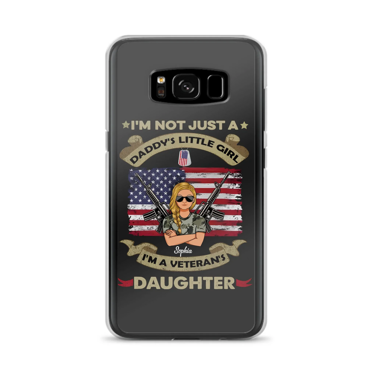 Custom Personalized Veteran's Daughter Phone Case - Gift Idea For Veteran/ Daughter - I'm Not Just A Daddy's Little Girl I'm A Veteran's Daughter - Case For iPhone/ Samsung