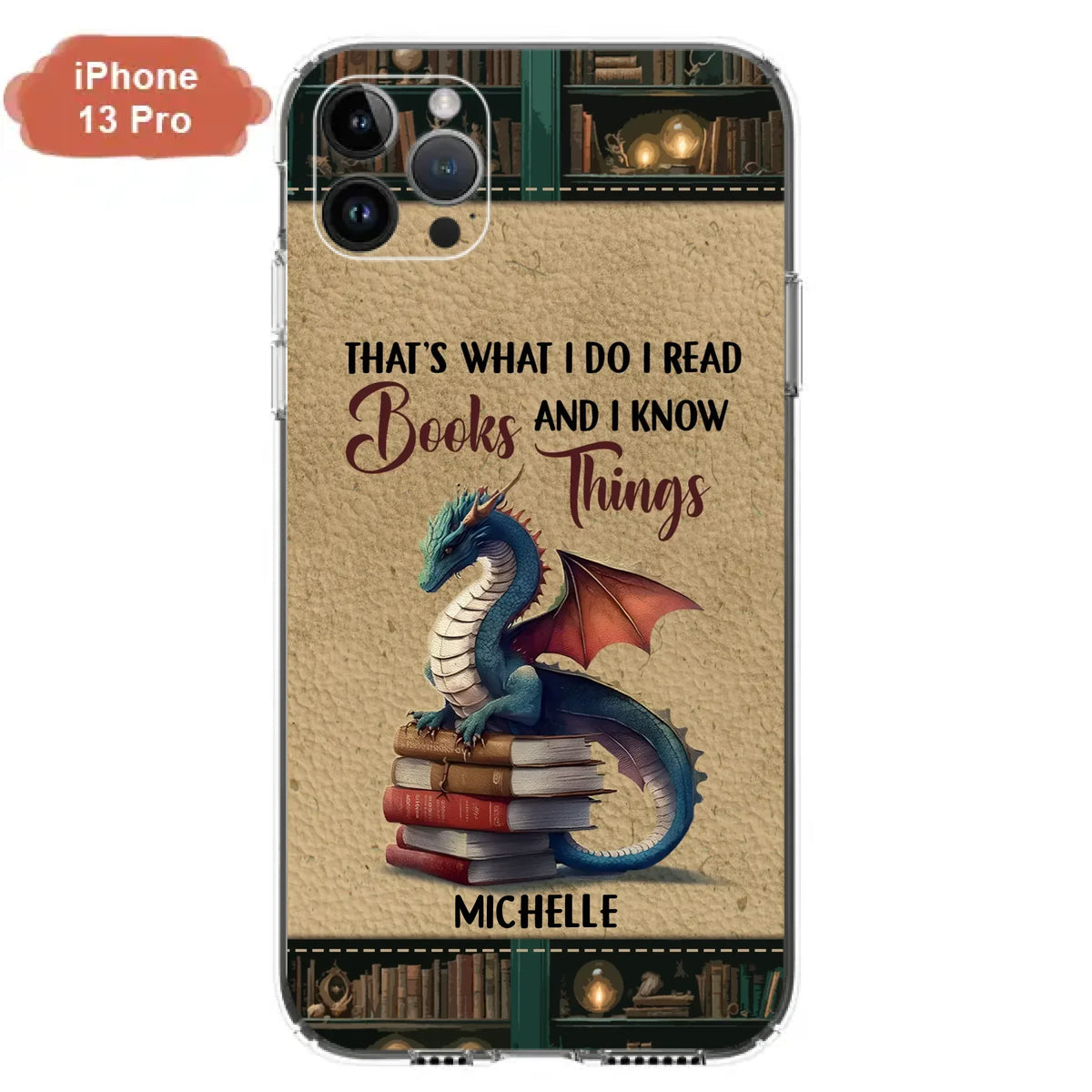 Custom Personalized Book Dragon Phone Case - Gift Idea For Book Lovers - In A World Of Bookworms Be A Book Dragon - Case For iPhone/ Samsung
