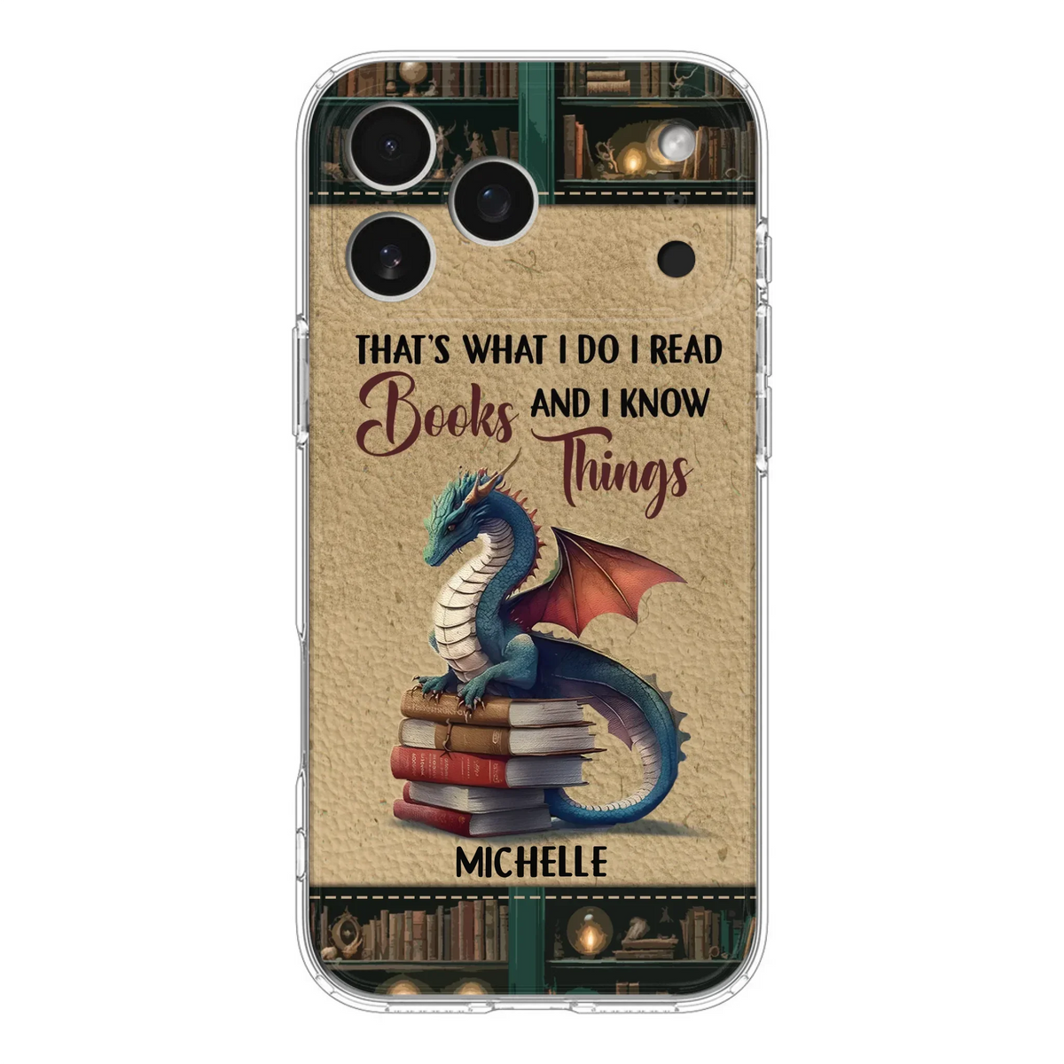 Custom Personalized Book Dragon Phone Case - Gift Idea For Book Lovers - In A World Of Bookworms Be A Book Dragon - Case For iPhone/ Samsung