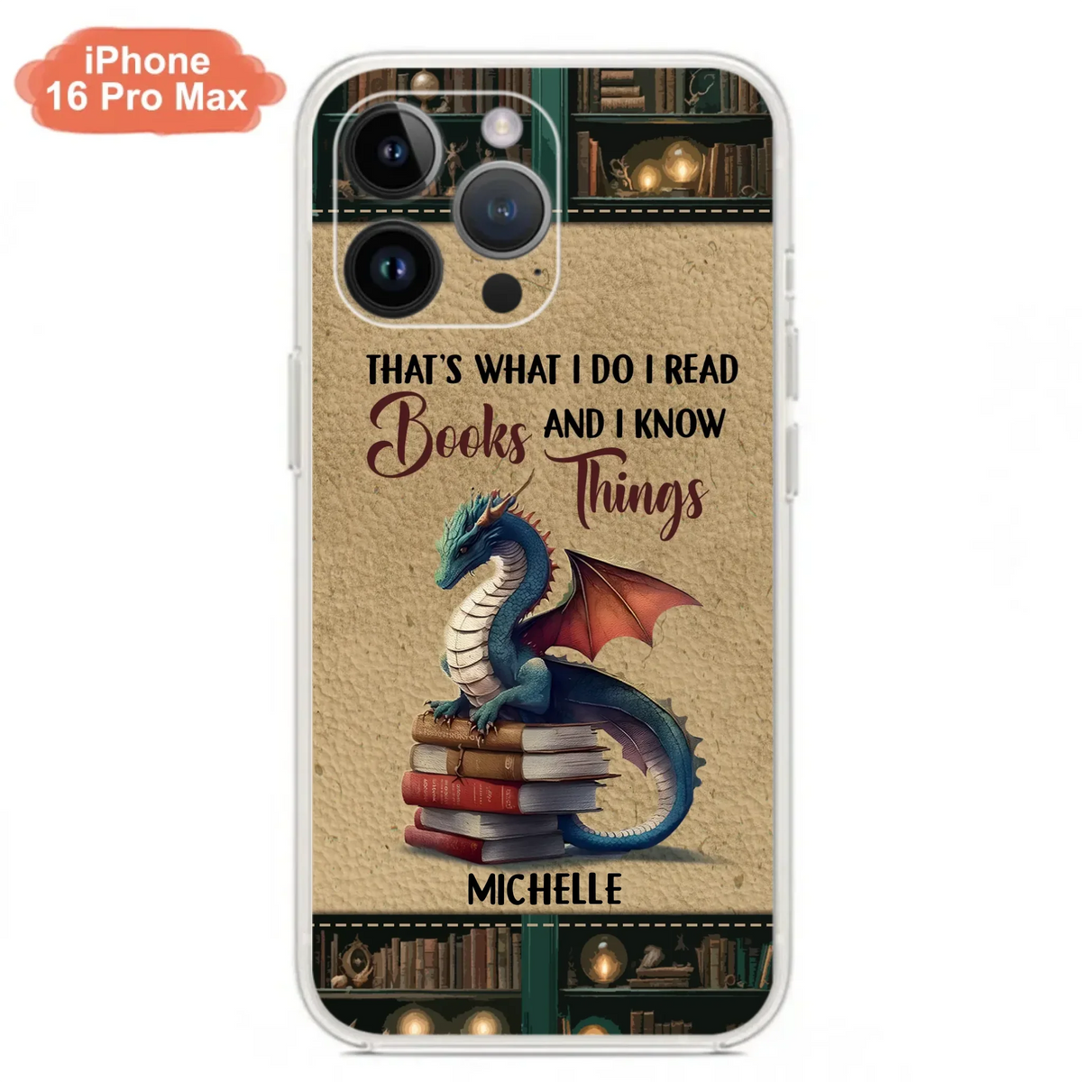 Custom Personalized Book Dragon Phone Case - Gift Idea For Book Lovers - In A World Of Bookworms Be A Book Dragon - Case For iPhone/ Samsung