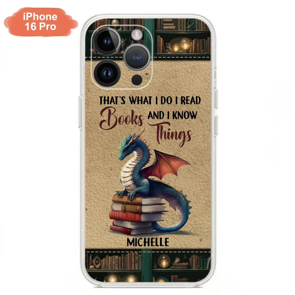 Custom Personalized Book Dragon Phone Case - Gift Idea For Book Lovers - In A World Of Bookworms Be A Book Dragon - Case For iPhone/ Samsung