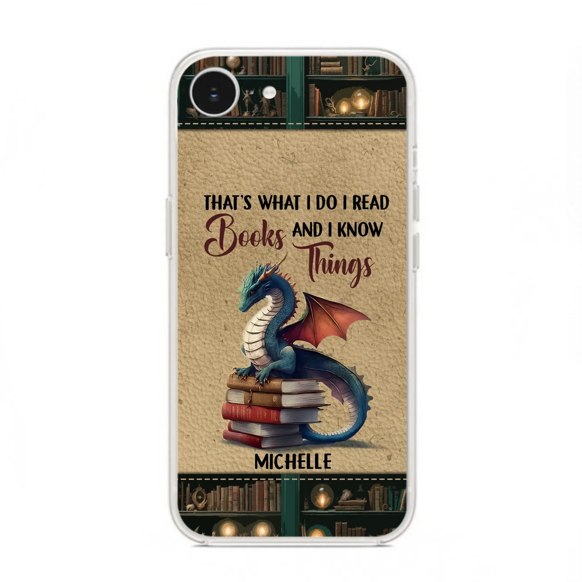 Custom Personalized Book Dragon Phone Case - Gift Idea For Book Lovers - In A World Of Bookworms Be A Book Dragon - Case For iPhone/ Samsung