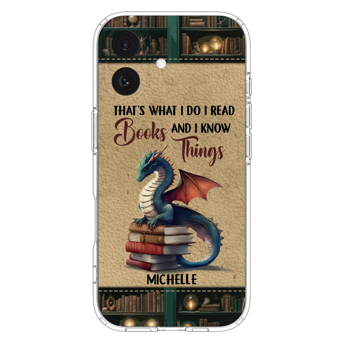 Custom Personalized Book Dragon Phone Case - Gift Idea For Book Lovers - In A World Of Bookworms Be A Book Dragon - Case For iPhone/ Samsung