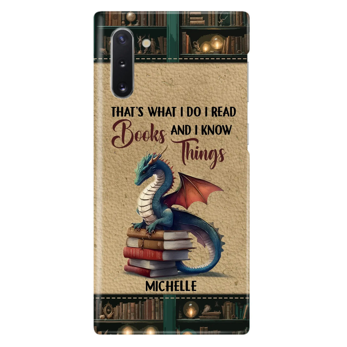 Custom Personalized Book Dragon Phone Case - Gift Idea For Book Lovers - In A World Of Bookworms Be A Book Dragon - Case For iPhone/ Samsung