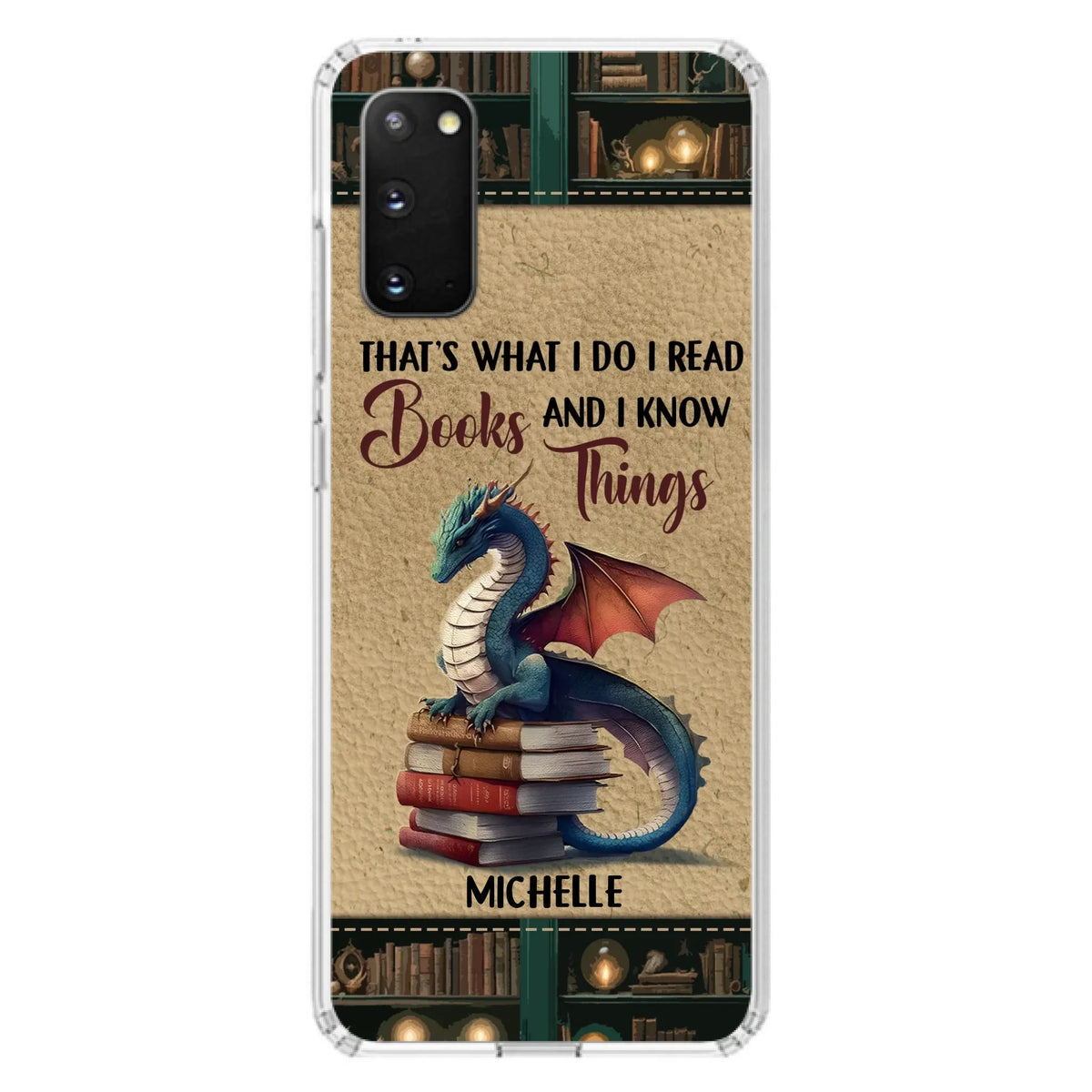 Custom Personalized Book Dragon Phone Case - Gift Idea For Book Lovers - In A World Of Bookworms Be A Book Dragon - Case For iPhone/ Samsung