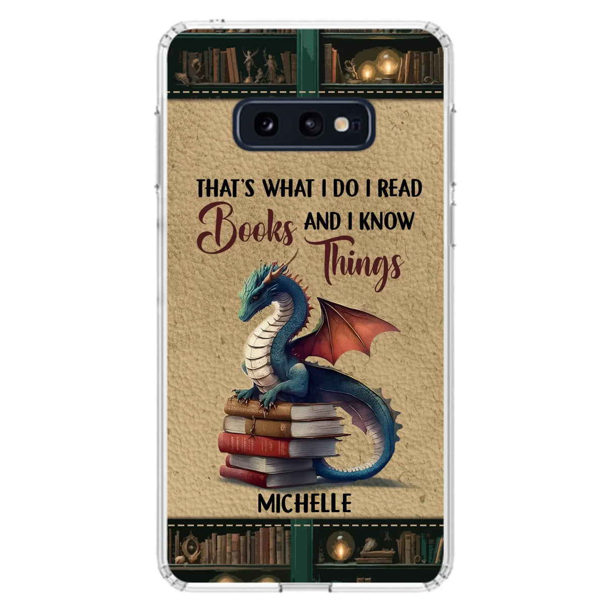 Custom Personalized Book Dragon Phone Case - Gift Idea For Book Lovers - In A World Of Bookworms Be A Book Dragon - Case For iPhone/ Samsung