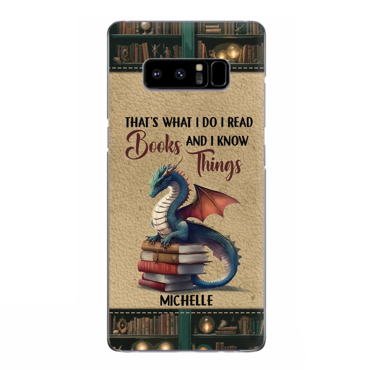 Custom Personalized Book Dragon Phone Case - Gift Idea For Book Lovers - In A World Of Bookworms Be A Book Dragon - Case For iPhone/ Samsung