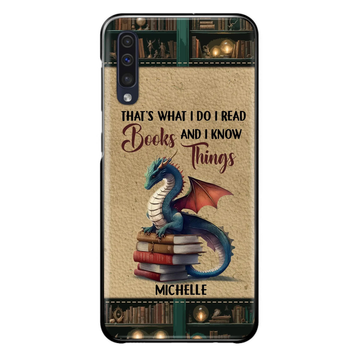 Custom Personalized Book Dragon Phone Case - Gift Idea For Book Lovers - In A World Of Bookworms Be A Book Dragon - Case For iPhone/ Samsung