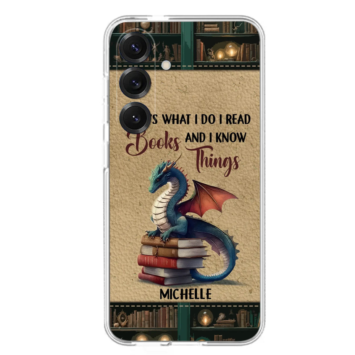 Custom Personalized Book Dragon Phone Case - Gift Idea For Book Lovers - In A World Of Bookworms Be A Book Dragon - Case For iPhone/ Samsung