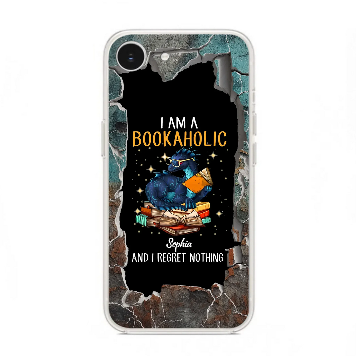 Custom Personalized Reading Book Phone Case - Gift Idea For Book Lovers - I Am A Bookaholic And I Regret Nothing - Case For iPhone/ Samsung