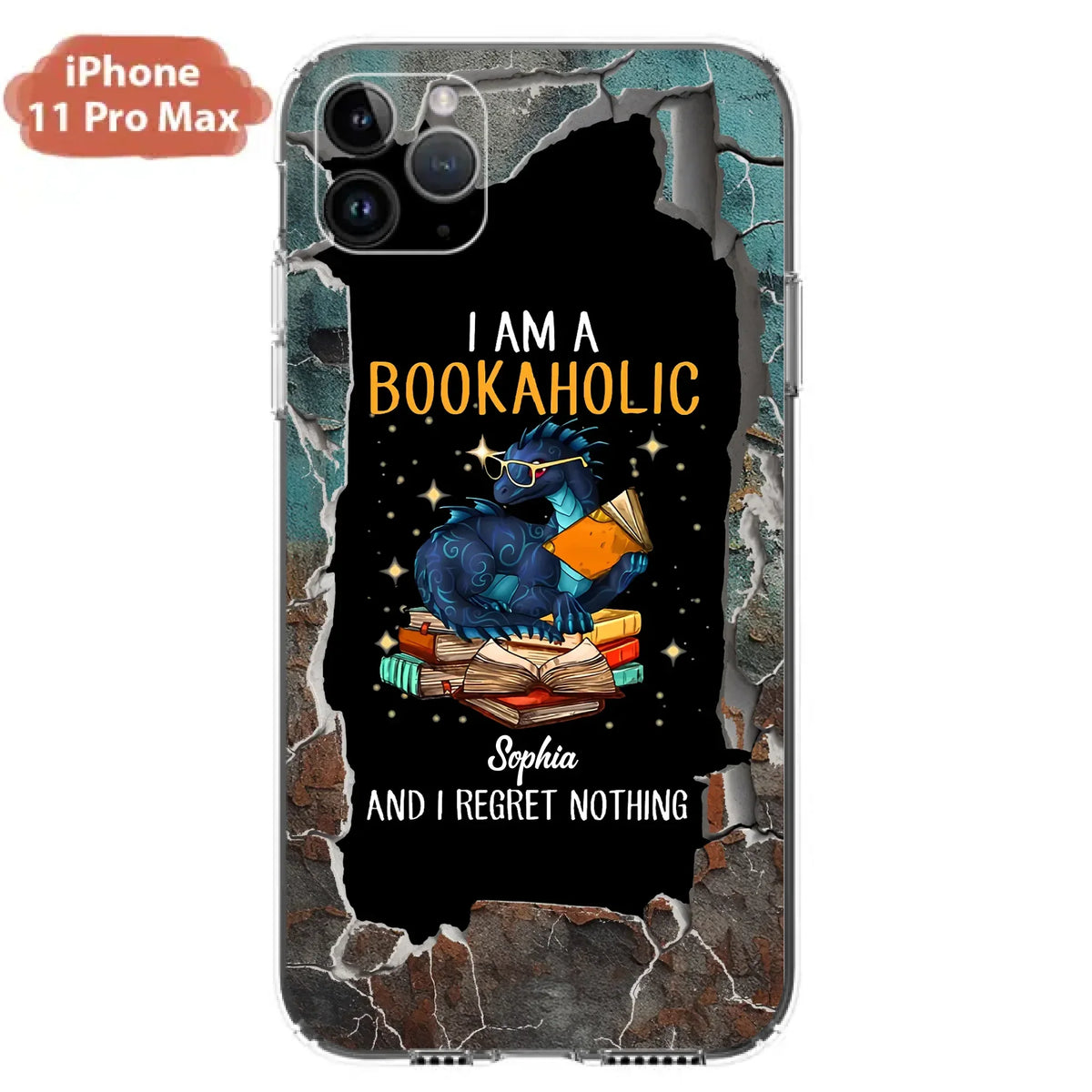Custom Personalized Reading Book Phone Case - Gift Idea For Book Lovers - I Am A Bookaholic And I Regret Nothing - Case For iPhone/ Samsung