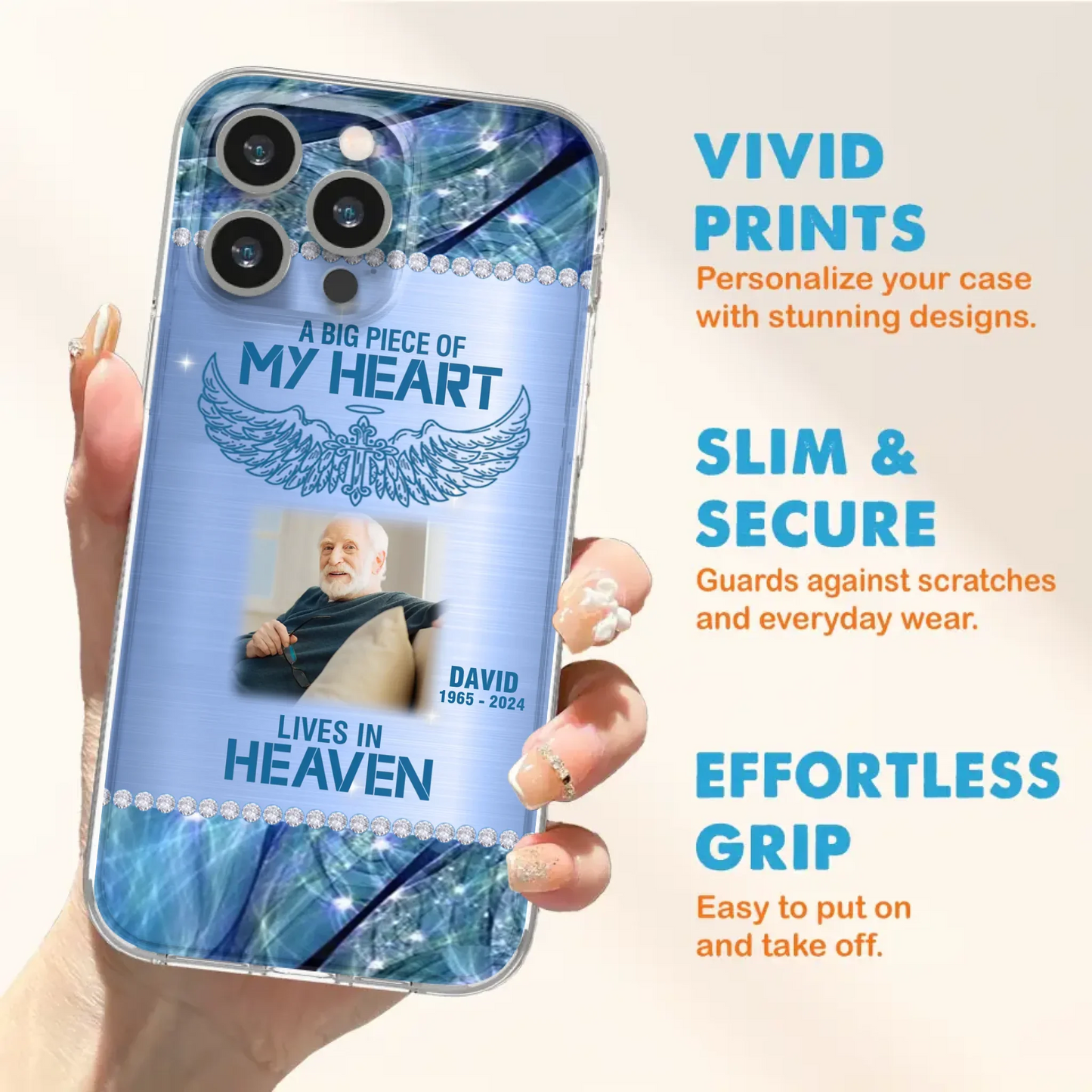 Custom Personalized Memorial Photo Phone Case - Upload Photo - Memorial Gift For Family Member - Never Walk Alone - Case For iPhone/ Samsung