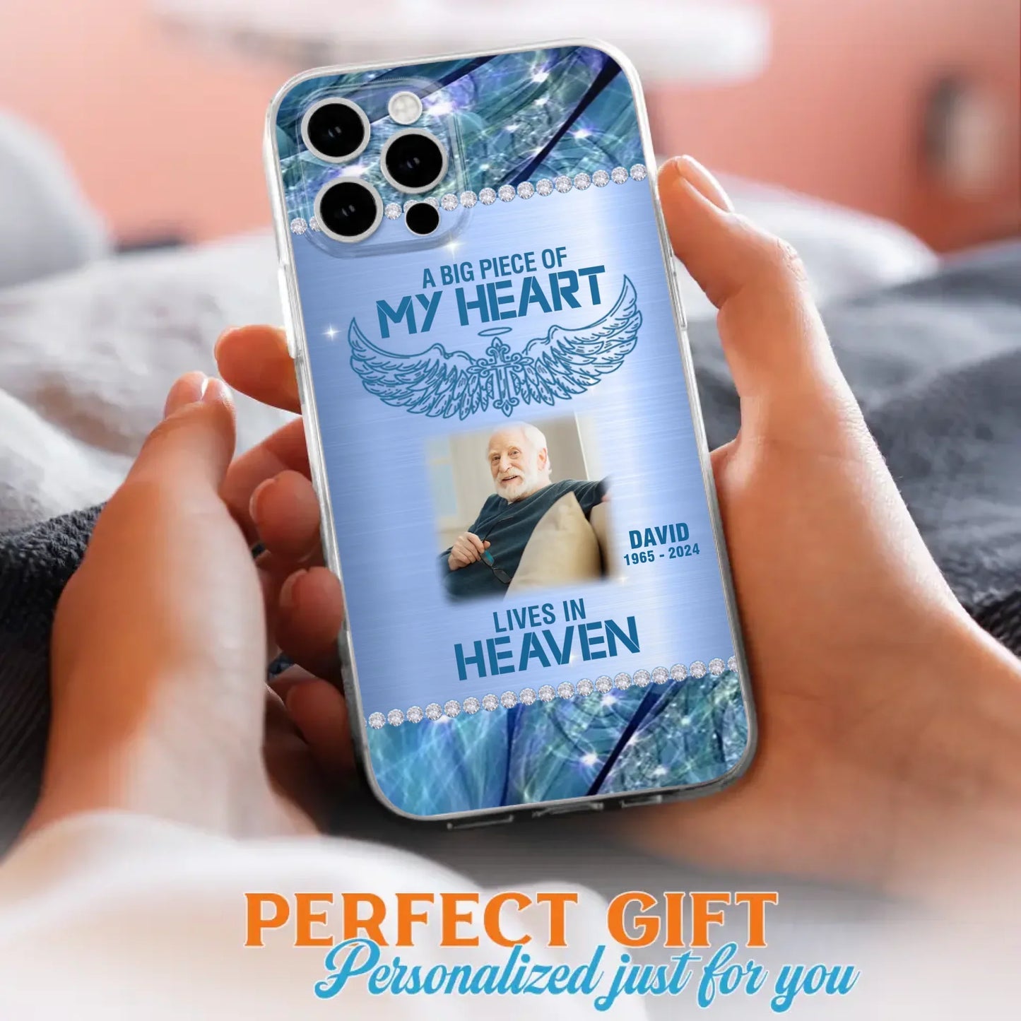 Custom Personalized Memorial Photo Phone Case - Upload Photo - Memorial Gift For Family Member - Never Walk Alone - Case For iPhone/ Samsung