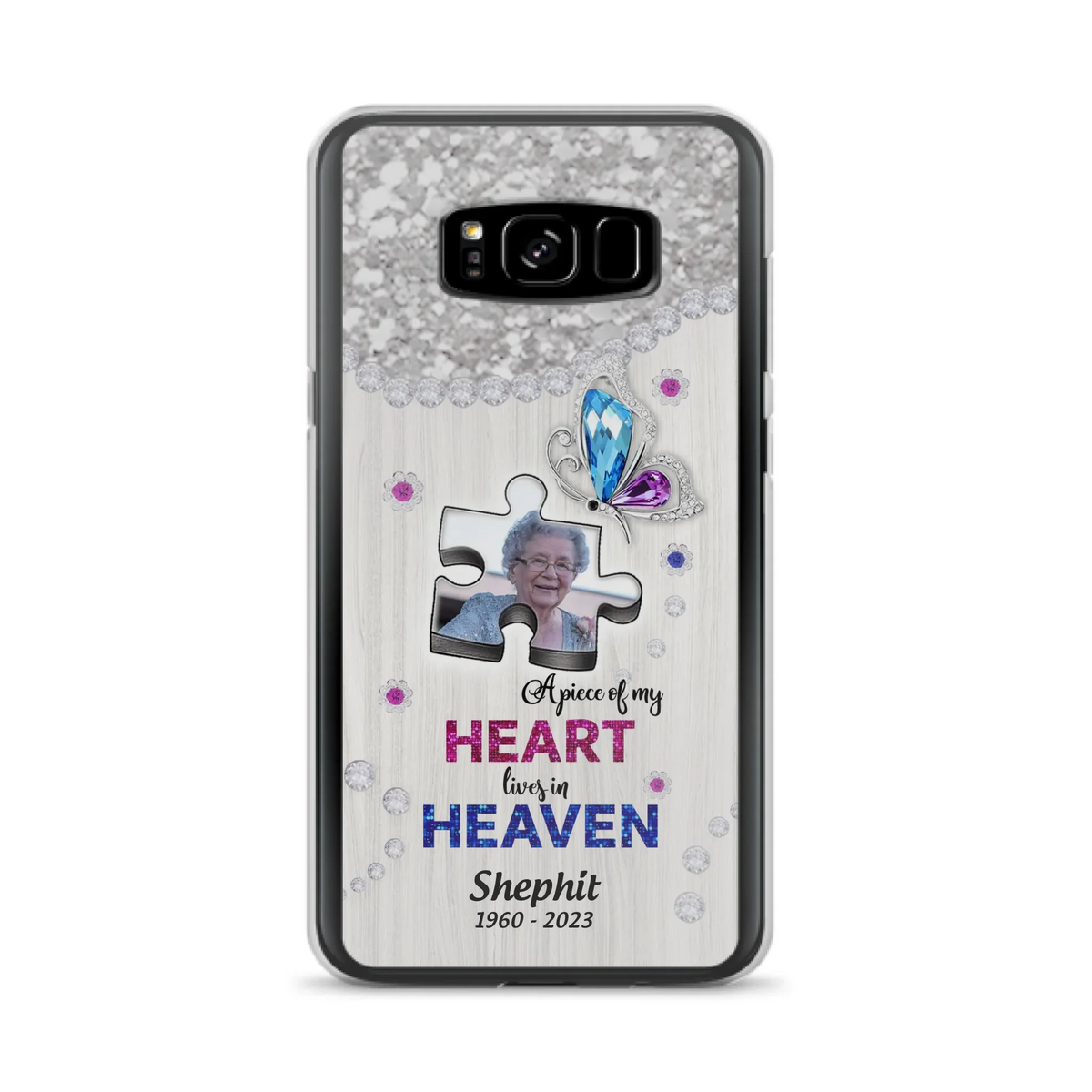 Custom Personalized Memorial Phone Case - Upload Photo - Memorial Gift Idea For Family Member -  A Piece Of My Heart Lives In Heaven - Case for iPhone/ Samsung