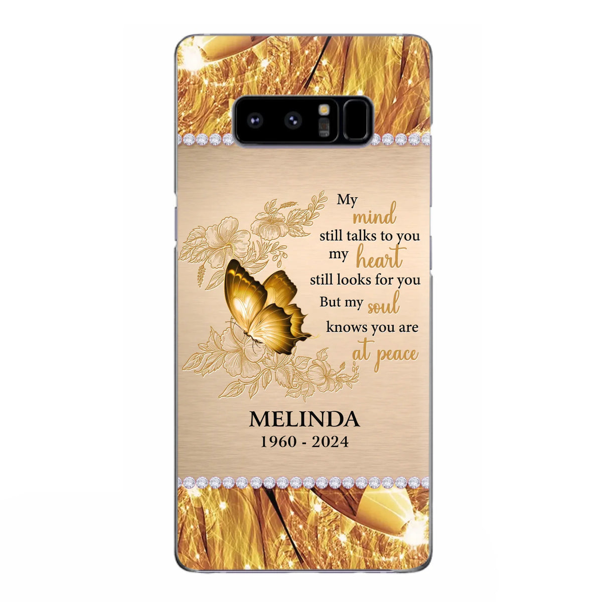 Custom Personalized Memorial Butterfly Phone Case - Memorial Gift Idea - My Mind Still Talks To You - Case for iPhone/Samsung