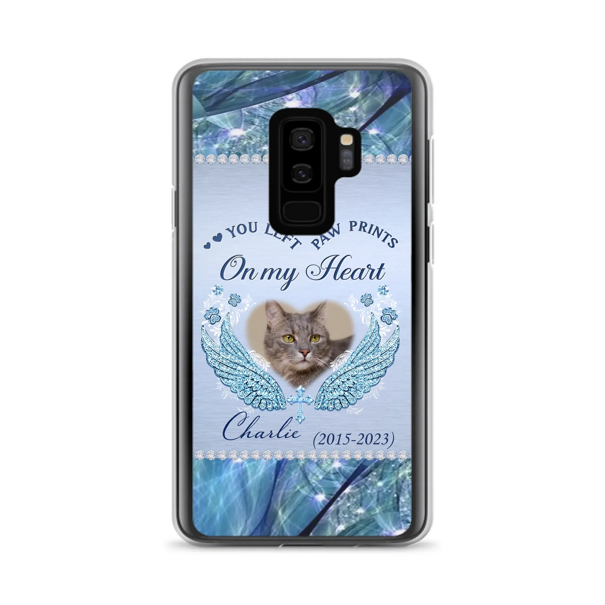 Custom Personalized Memorial Phone Case - Upload Photo - Memorial Gift Idea For Dog/ Cat Lover - You Left Paw Prints On My Heart - Case for iPhone/Samsung