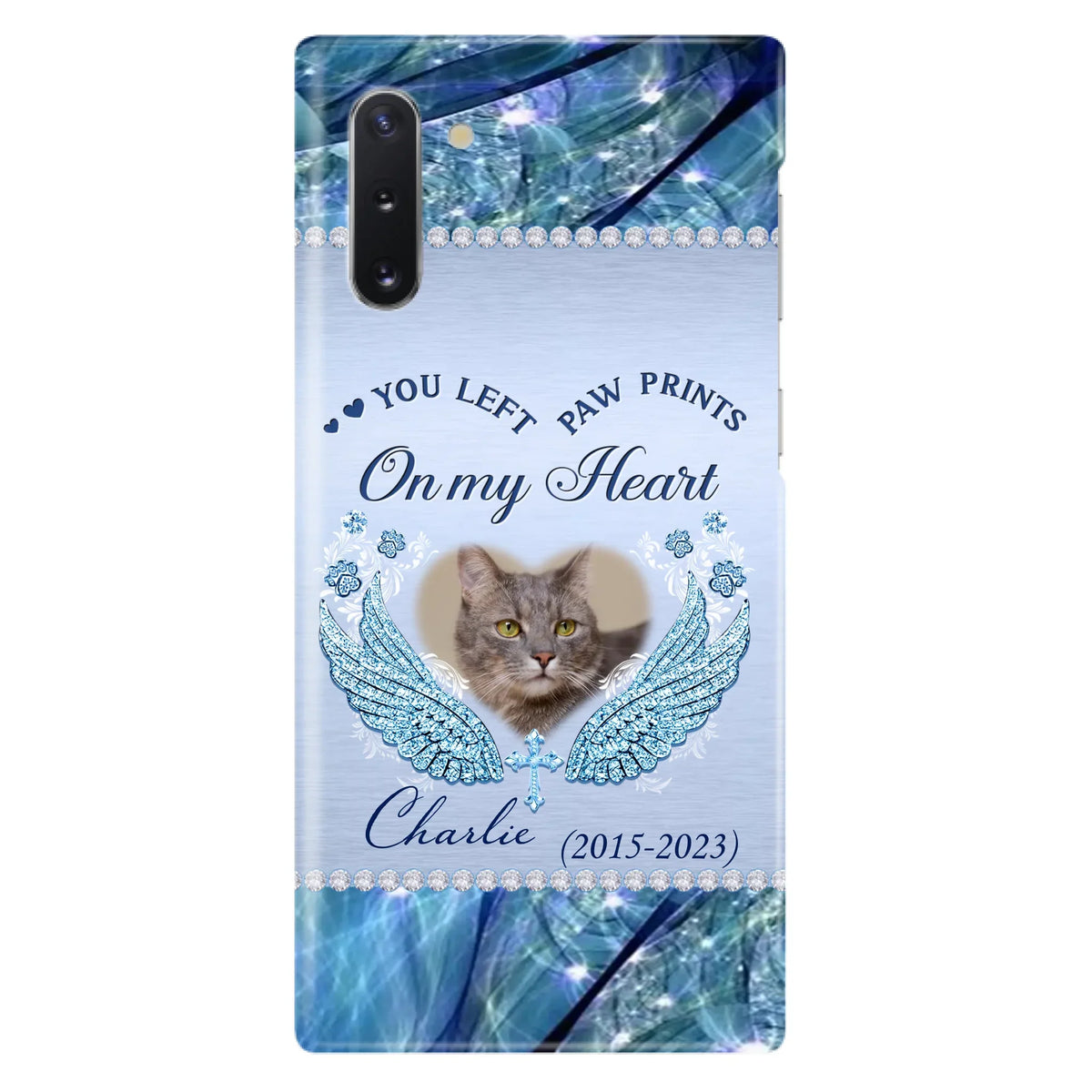 Custom Personalized Memorial Phone Case - Upload Photo - Memorial Gift Idea For Dog/ Cat Lover - You Left Paw Prints On My Heart - Case for iPhone/Samsung