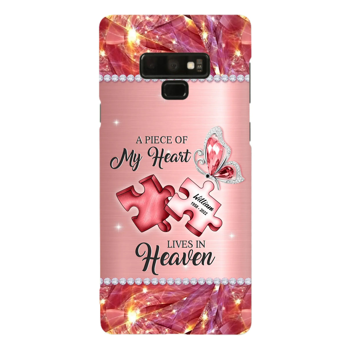 Custom Personalized Memorial Phone Case - Memorial Gift Idea for Father's Day -  A Piece Of My Heart Lives In Heaven - Case for iPhone/Samsung