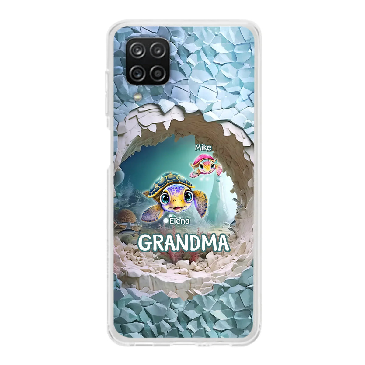 Custom Personalized Turtle Phone Case - Upto 10 Kids - Mother's Day Gift Idea For Grandma - Case for iPhone/Samsung
