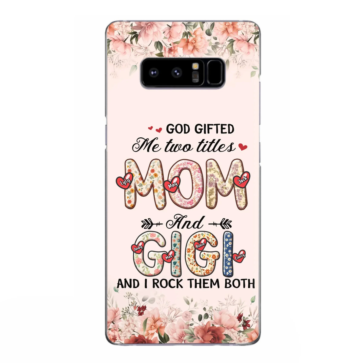 Custom Personalized Grandma Phone Case - Upto 7 Kids & 7 Grandkids - Mother's Day Gift Idea for Grandma/Mom - God Gifted Me Two Titles - Case for iPhone/Samsung