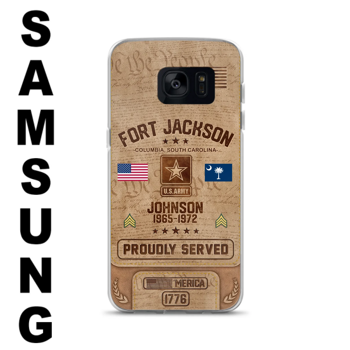 Custom Personalized Veteran Phone Case - Gift For Veteran - Birthday/ Father's Day Gift - Proudly Served - Case For iPhone And Samsung