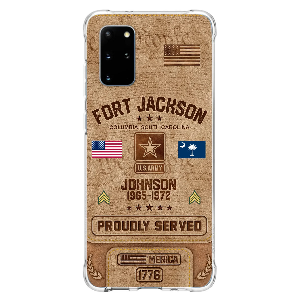 Custom Personalized Veteran Phone Case - Gift For Veteran - Birthday/ Father's Day Gift - Proudly Served - Case For iPhone And Samsung