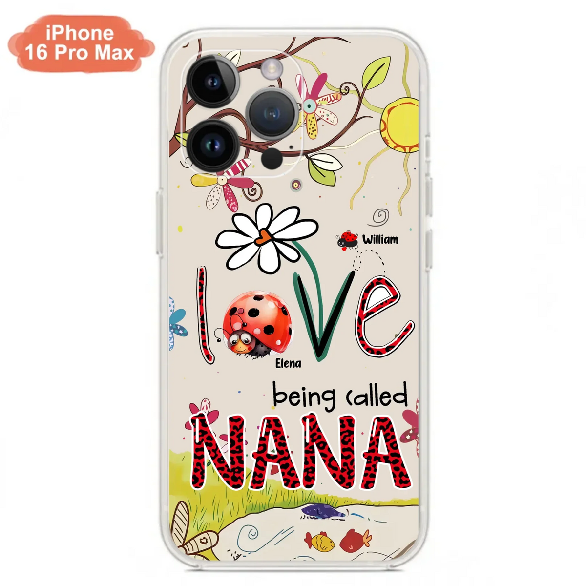 Custom Personalized Grandma/ Mom Phone Case - Gift Idea For Grandma - Upto 7 Kids - Love Being Called Gigi - Cases For iPhone/ Samsung