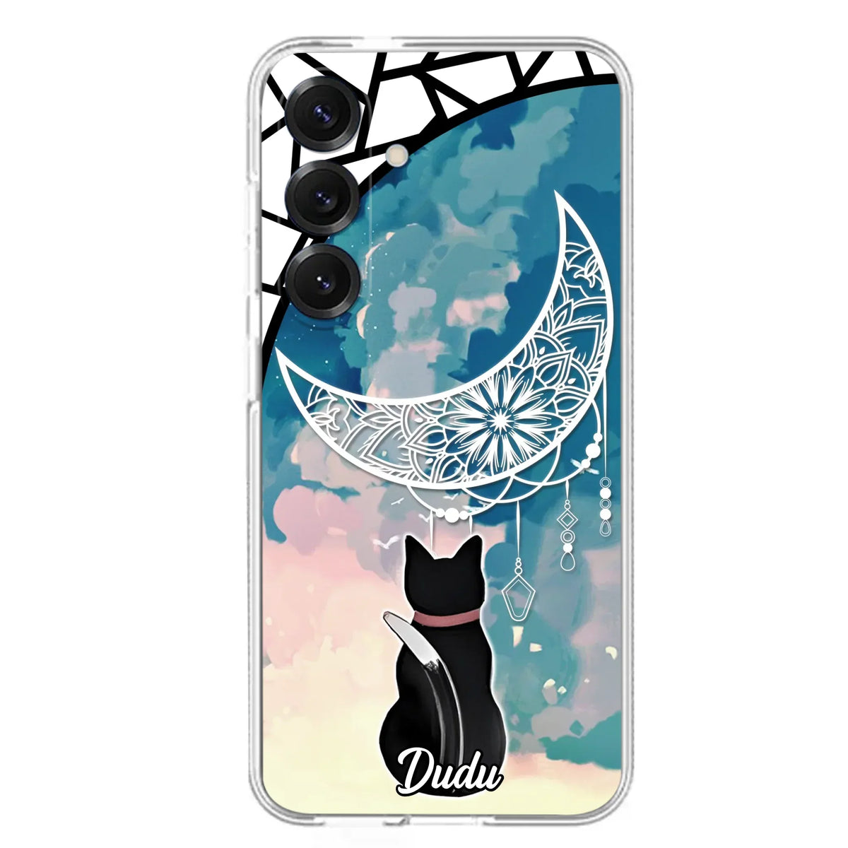 Custom Personalized Black Cat Phone Case - Gift Idea For Cat Lover - Case For iPhone/Samsung